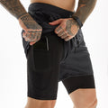 Shorts Fitness 2 Em 1 -  Tecnologia Dry-Fit Térmico de Compressão